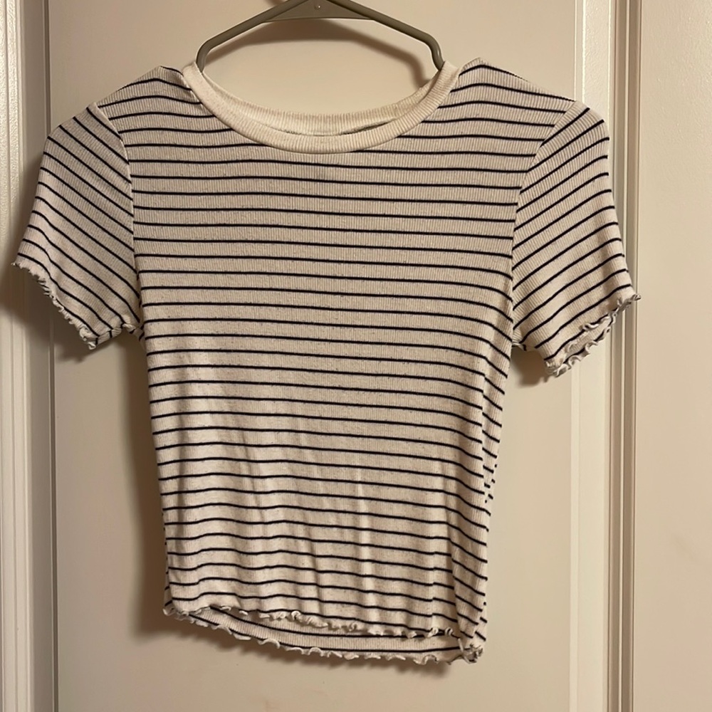 black and white striped tshirt